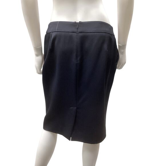 Armani Collezioni Women’s Pencil Skirt Size 10/ M Navy Blue Viscose Wool Blend - Picture 2 of 4